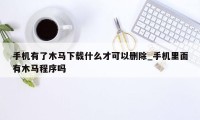 手机有了木马下载什么才可以删除_手机里面有木马程序吗