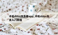 手机ddos攻击器app_手机ddos攻击入门教程