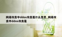 网络攻击中ddos攻击是什么意思_网络攻击中ddos攻击是