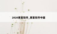 2020黑客软件_黑客软件中国