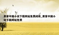 黑客中国小说下载网站免费阅读_黑客中国小说下载网站免费