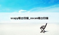 scapy端口扫描_xscan端口扫描