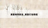 黑客如何抓包_黑客打包教程